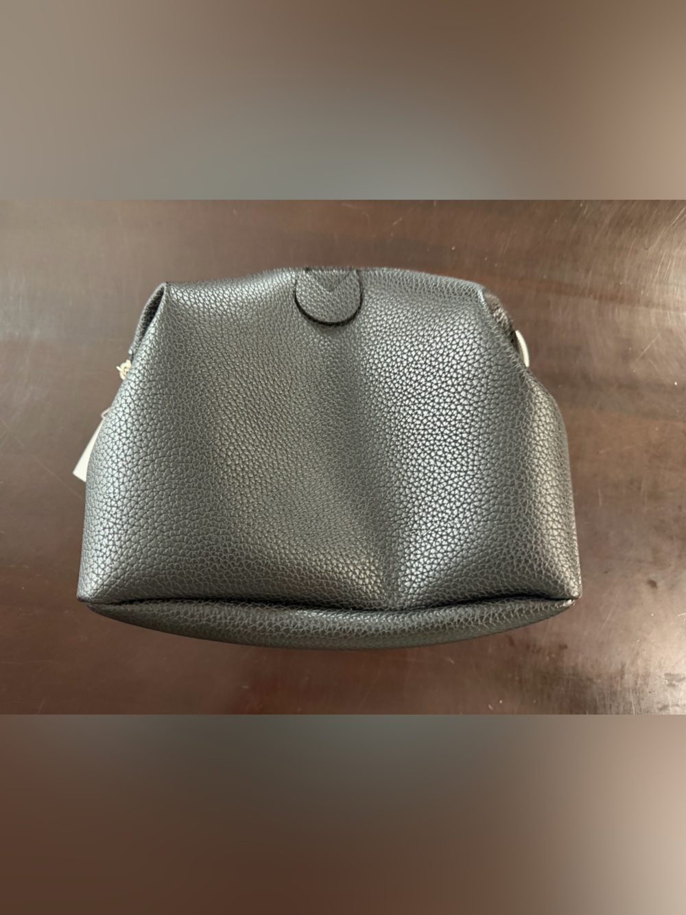 Classic Black Women's Pebbled faux leather cosmetic bag